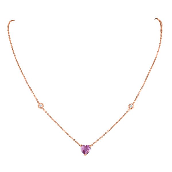 Heart-Shaped Sapphire Pendant Necklace