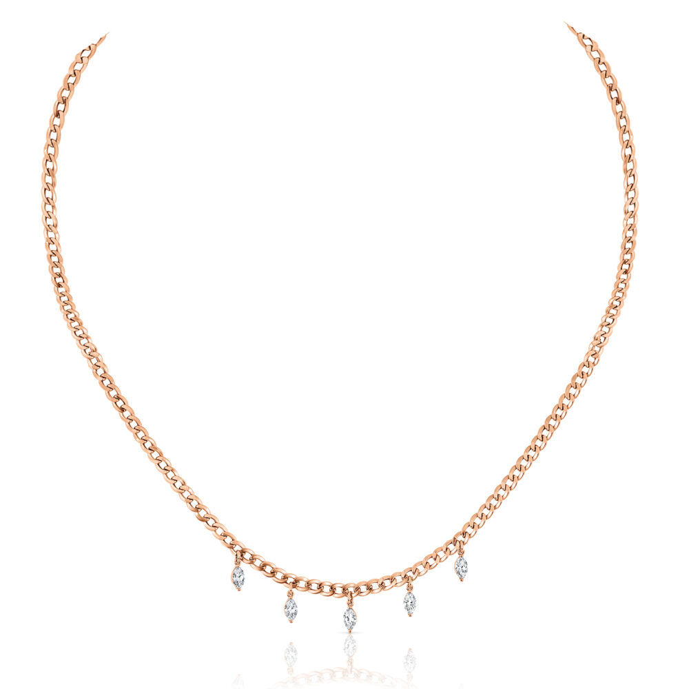 marquise diamonds chain necklace