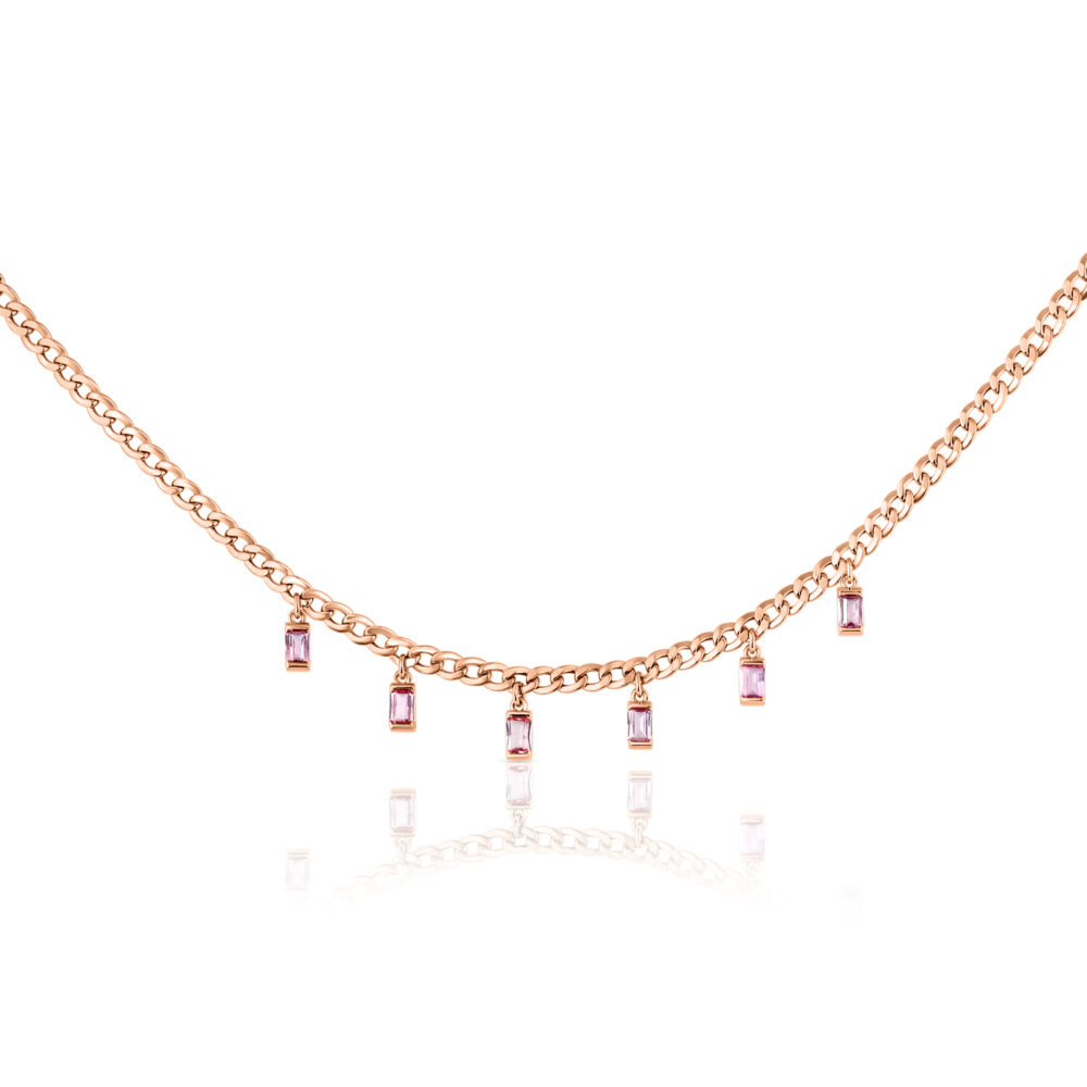 pink sapphire chain necklace