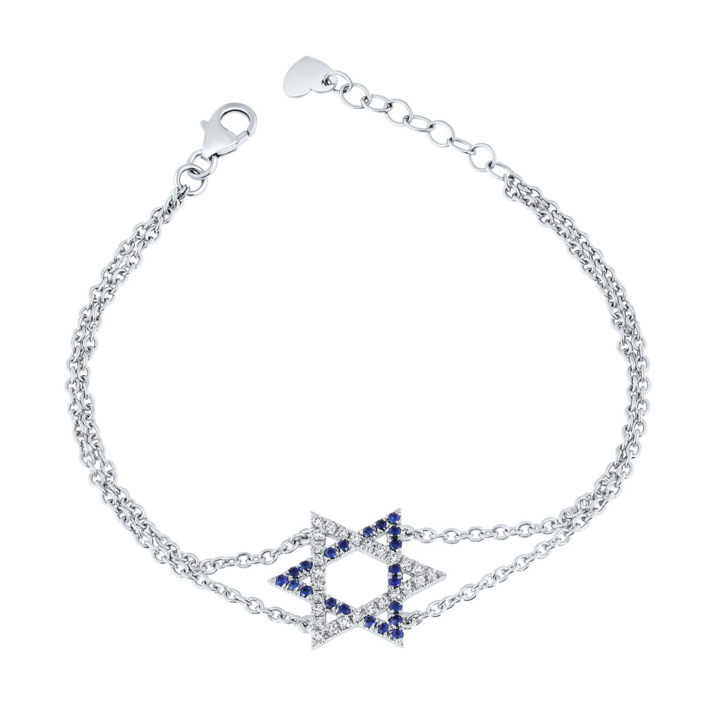 sapphire and diamonds 'star of david' necklace