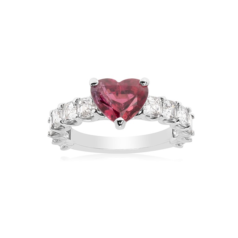 Ruby Solitaire Halo Ring