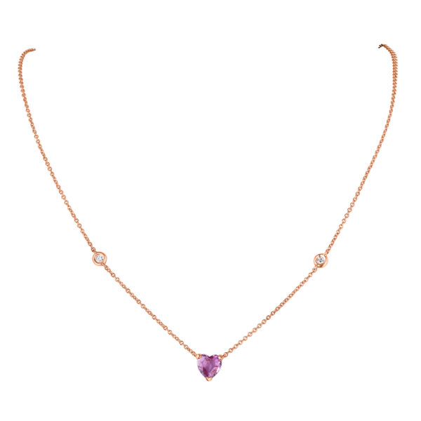 Sapphire Heart Pendant Necklace