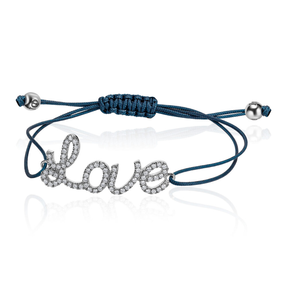 blue string love bracelet