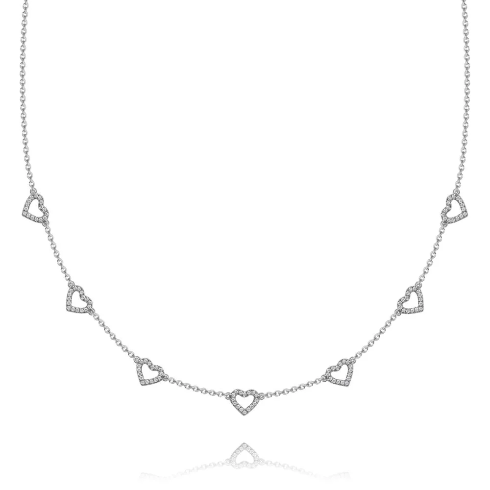 diamonds hearts necklace